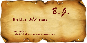 Batta János névjegykártya