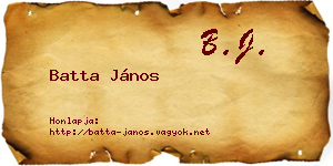 Batta János névjegykártya