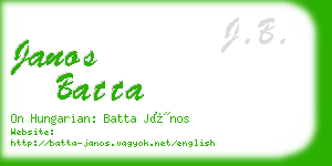 janos batta business card